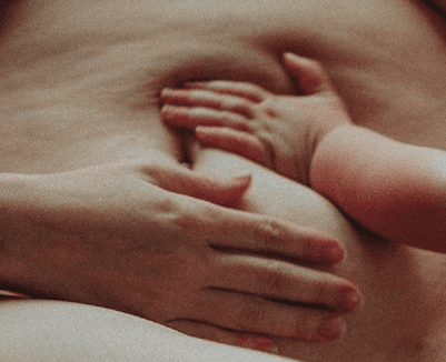 holding belly